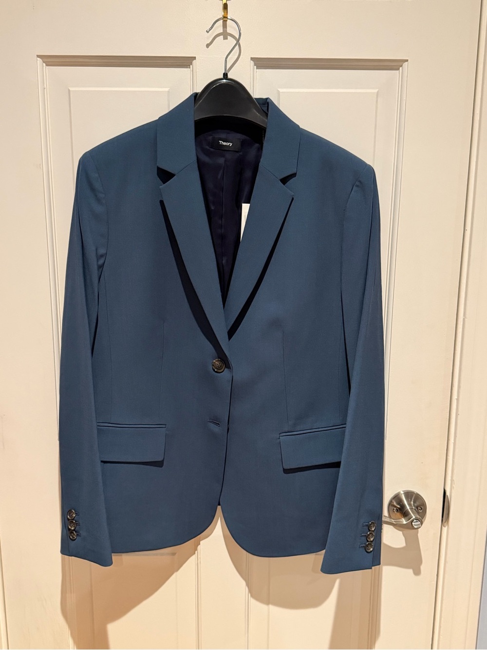 Theory Slate Blue Single-Button Blazer